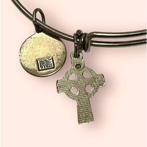 Cross & ROC Christian Medal Charm Sterling 925 Silver Bracelet 7 to 9 in - GIFT - Picture 5 of 5